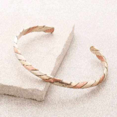 Dazzling Bangles for Women-Fair Trade 3 Metal Twisted Bangle