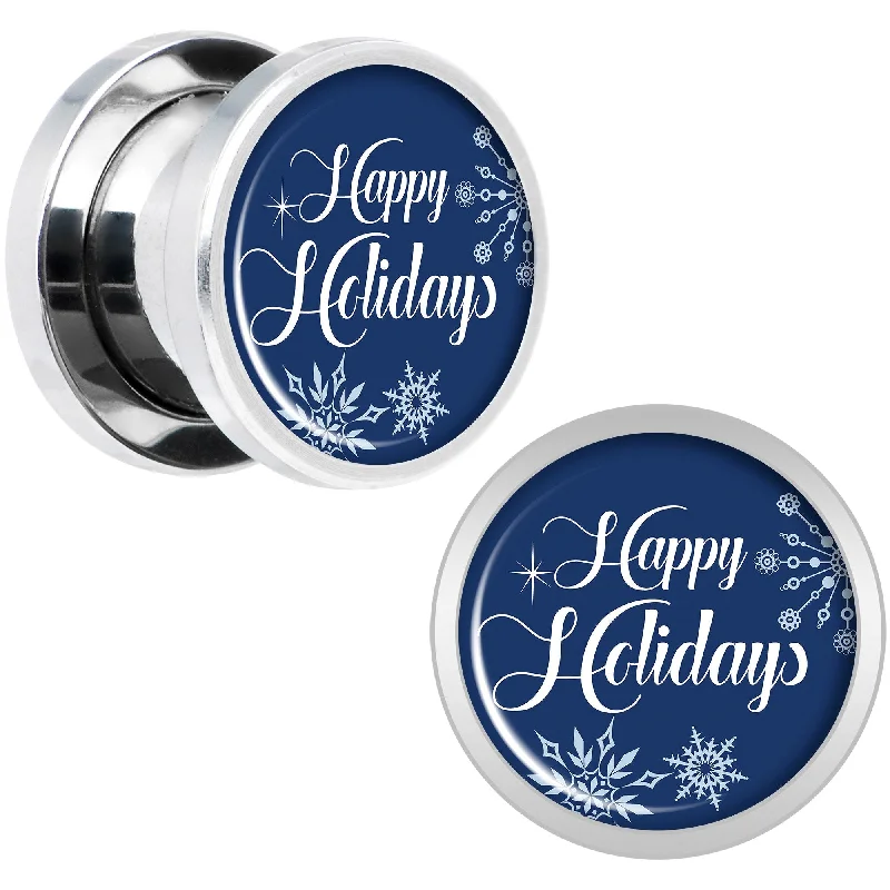 Women's Earrings – Elegant Designs for Every Personality--Happy Holidays Snowflake Screw Fit Plug Set Sizes 6mm to 20mm Women's Earrings – Elegant Designs for Every Personality--Happy Holidays Snowflake Screw Fit Plug Set Sizes 6mm to 20mm
