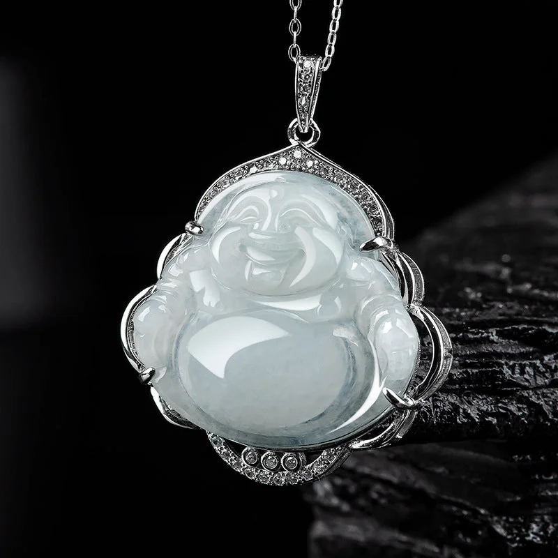 Shop Classic Women's Necklaces & Pendants with a Modern Twist-Buddha Stones 925 Sterling Silver Laughing Buddha Natural Jade Abundance Necklace Pendant Shop Classic Women's Necklaces & Pendants with a Modern Twist-Buddha Stones 925 Sterling Silver Laughing Buddha Natural Jade Abundance Necklace Pendant