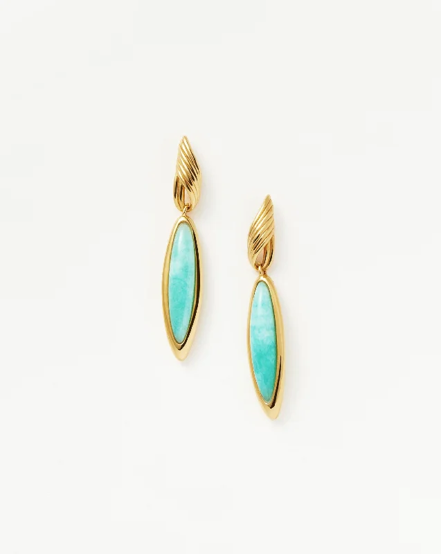 Women's Earrings – Elegant Designs for Every Personality--Wavy Ridge Gemstone Double Drop Earrings Women's Earrings – Elegant Designs for Every Personality--Wavy Ridge Gemstone Double Drop Earrings