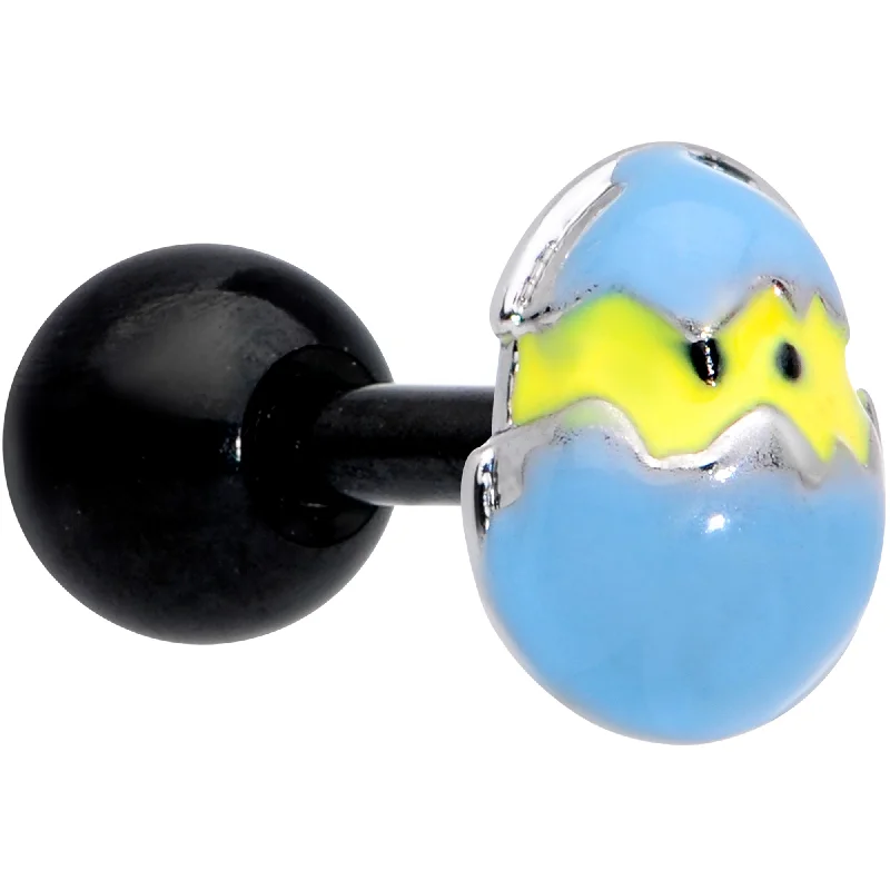 Women's Earrings – Elegant Designs for Every Personality--16 Gauge 1/4 Black Blue Easter Egg Chick Cartilage Tragus Earring Women's Earrings – Elegant Designs for Every Personality--16 Gauge 1/4 Black Blue Easter Egg Chick Cartilage Tragus Earring