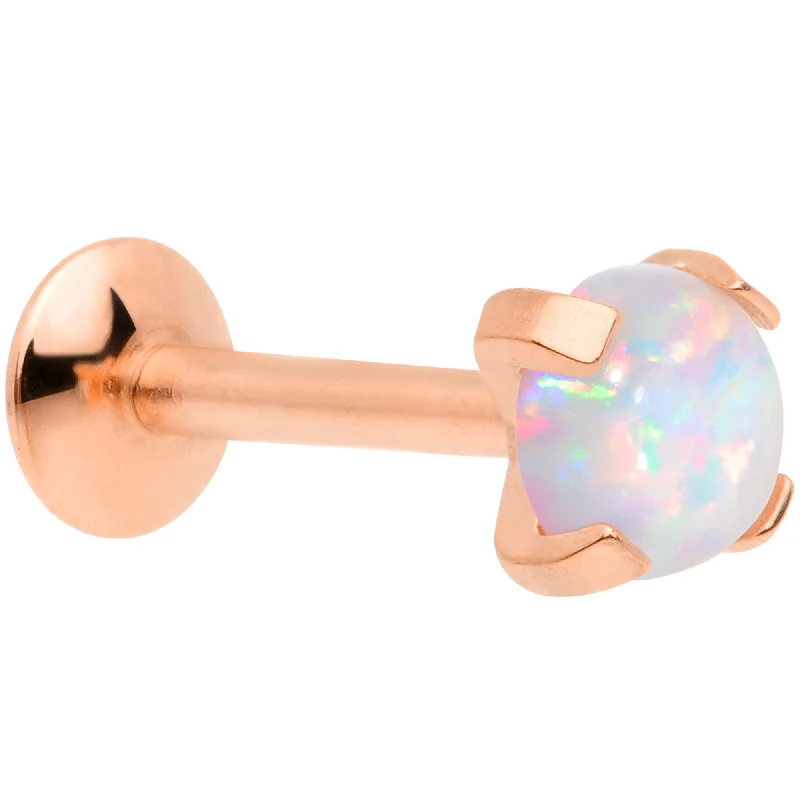 Lip Rings for a Timeless Look16G 5/16 4mm Syn Opal Rose Gold G23 Titanium Internal Thread Labret Lip Rings for a Timeless Look16G 5/16 4mm Syn Opal Rose Gold G23 Titanium Internal Thread Labret