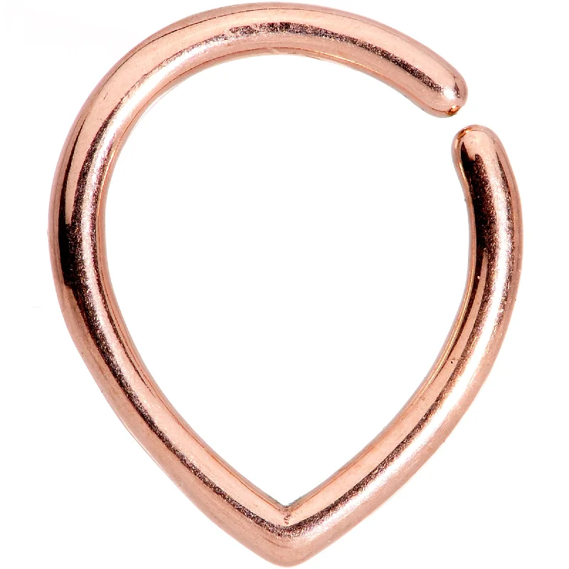 Women's Earrings – Elegant Designs for Every Personality--16 Gauge 3/8 Rose Gold Tone Teardrop Closure Ring