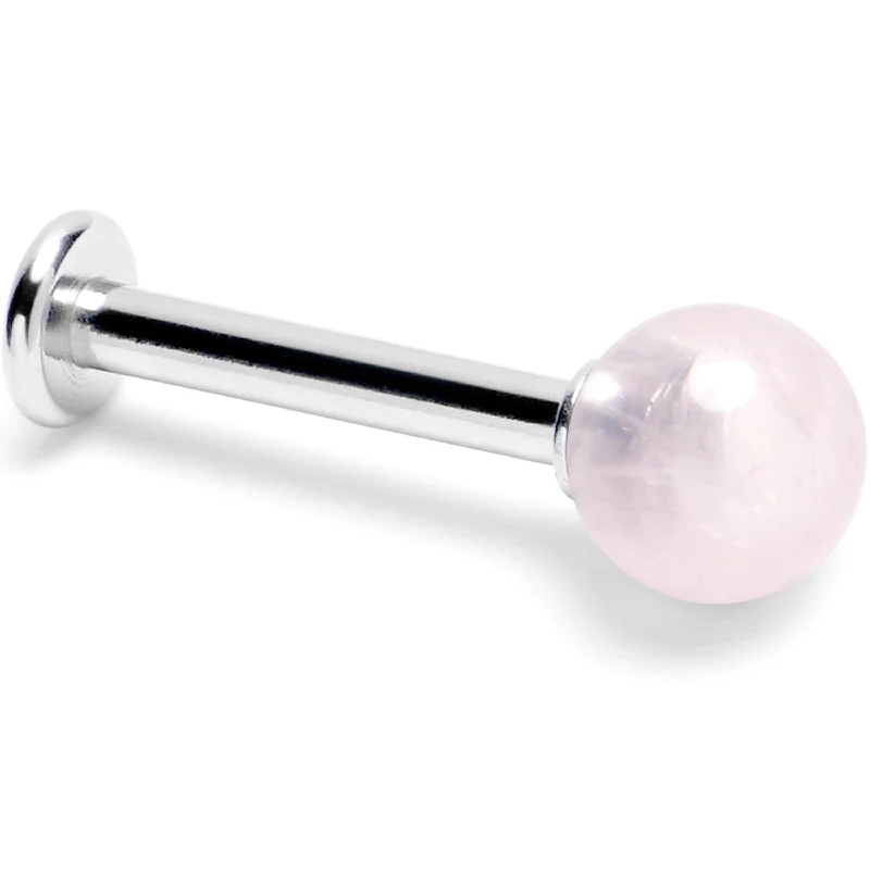 Comfortable Lip Rings for Long Wear14 Gauge 3/8 Pink Crystal Natural Stone Labret Tragus Earring Comfortable Lip Rings for Long Wear14 Gauge 3/8 Pink Crystal Natural Stone Labret Tragus Earring