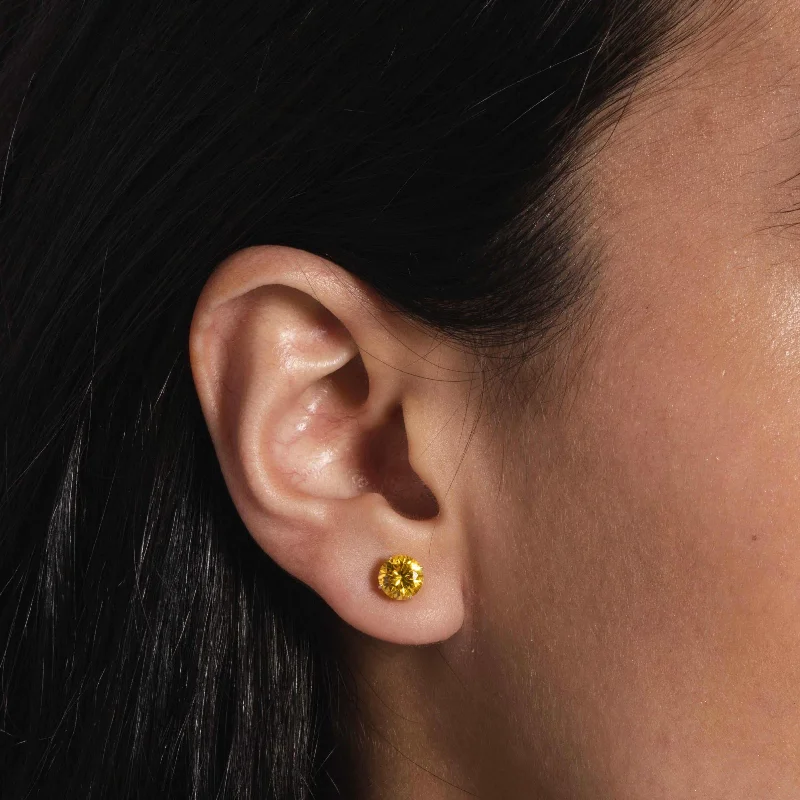 Women's Earrings – Elegant Designs for Every Personality--14k Round Cut Canary Earrings - Pair