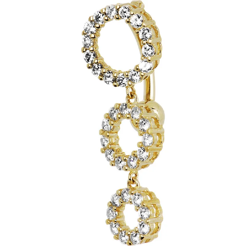 Gorgeous Belly Rings for Stunning Style -16 Gauge Solid 14kt Yellow Gold Top Mount CZ Circle Belly Ring Gorgeous Belly Rings for Stunning Style -16 Gauge Solid 14kt Yellow Gold Top Mount CZ Circle Belly Ring
