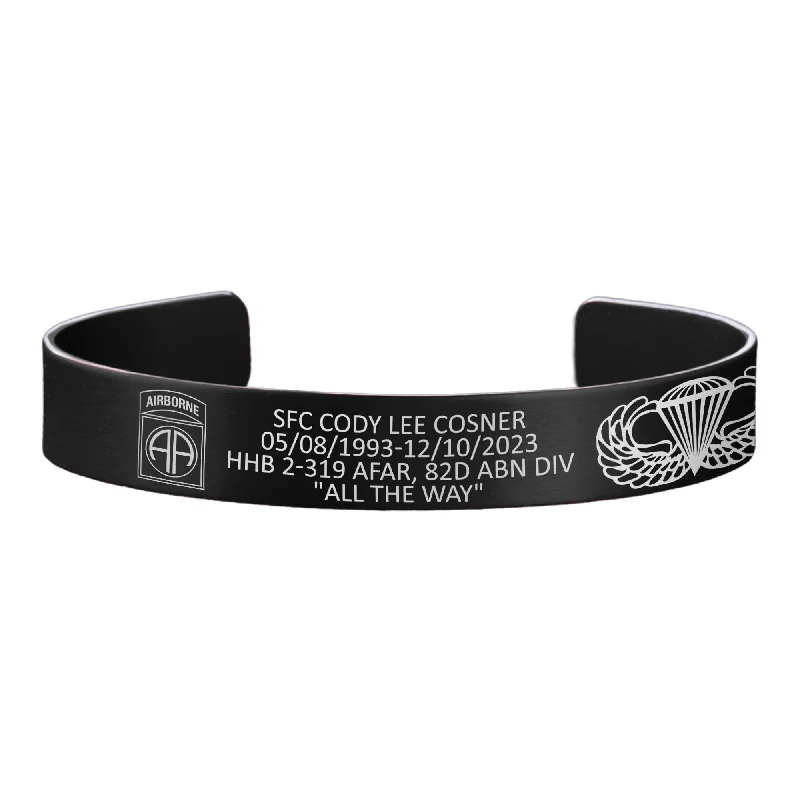 Personalized Wrist Bracelets for Men-SFC Cody Collett Cosner Memorial Band – Hosted by the Collett Family Personalized Wrist Bracelets for Men-SFC Cody Collett Cosner Memorial Band – Hosted by the Collett Family