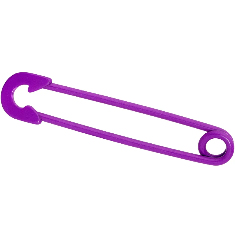 Women's Earrings – Elegant Designs for Every Personality--14 Gauge Purple Matte Punk Rock Safety Pin Industrial Barbell 38mm