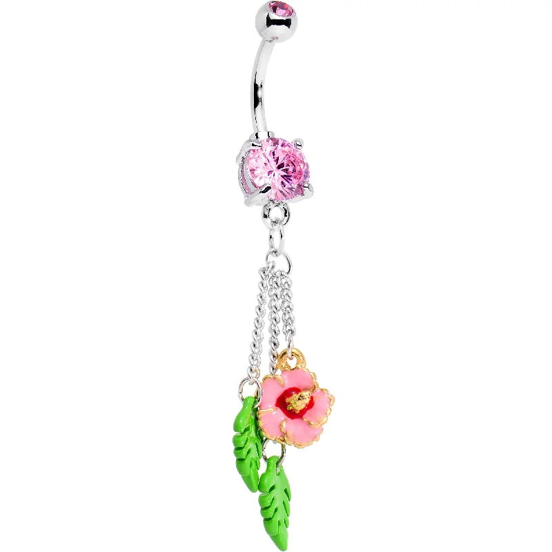 Belly Rings for Special Events -Pink Gem Pretty Pink Garden Rose Flower Dangle Belly Ring Belly Rings for Special Events -Pink Gem Pretty Pink Garden Rose Flower Dangle Belly Ring