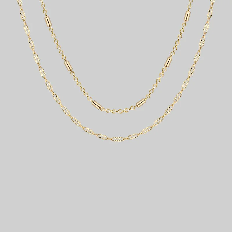 Shop Classic Women's  Necklaces & Pendants with a Modern Twist-PURITY. Delicate Double Chain Necklace - Gold