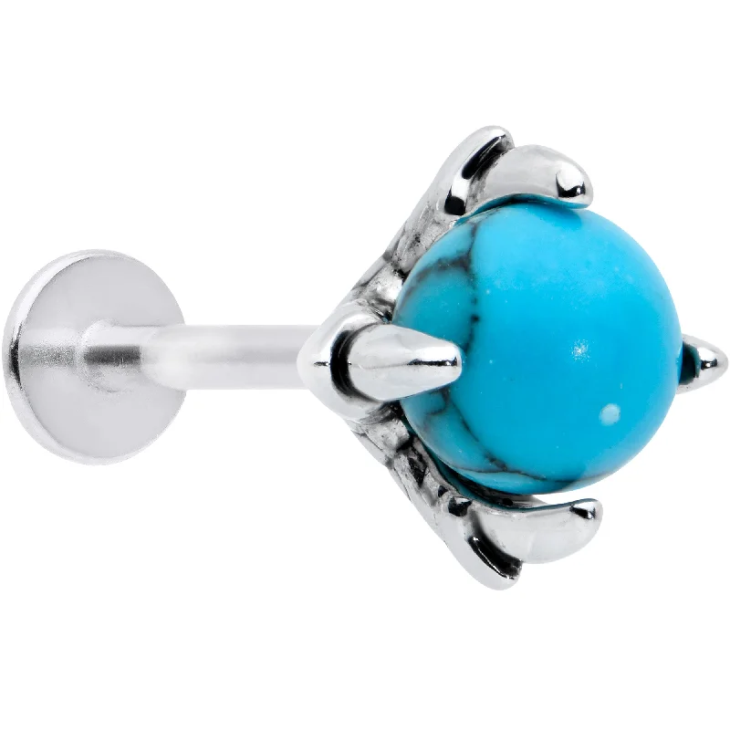 Affordable Lip Rings with Classic Design16 Gauge 5/16 Blue Turquoise Claw Hand Labret Monroe Tragus Affordable Lip Rings with Classic Design16 Gauge 5/16 Blue Turquoise Claw Hand Labret Monroe Tragus