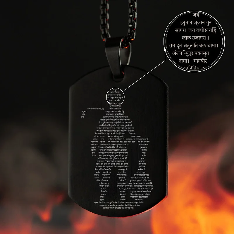 Exclusive Men's Necklaces & Pendants for the Modern Gentleman-Hanuman Chalisa MicroCarved Tag Necklace Exclusive Men's Necklaces & Pendants for the Modern Gentleman-Hanuman Chalisa MicroCarved Tag Necklace