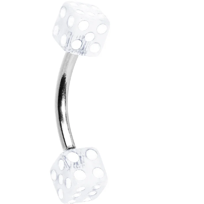 Trendy Belly Rings for Chic Look -Clear Acrylic Dice Belly Ring