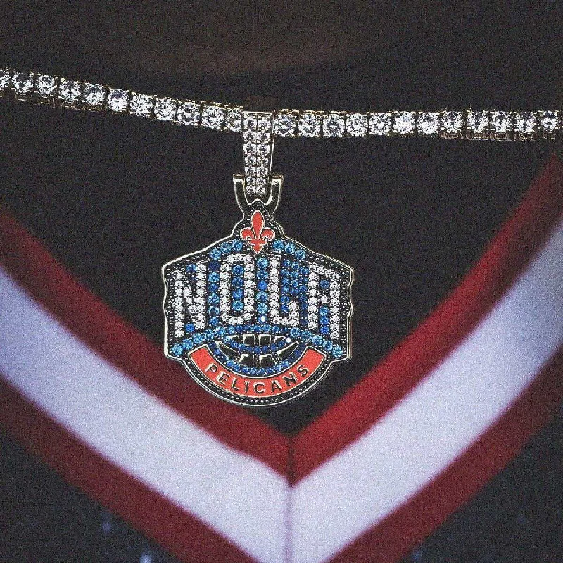 Exclusive Men's Necklaces & Pendants for the Modern Gentleman-New Orleans Pelicans Official NBA Logo Pendant Exclusive Men's Necklaces & Pendants for the Modern Gentleman-New Orleans Pelicans Official NBA Logo Pendant