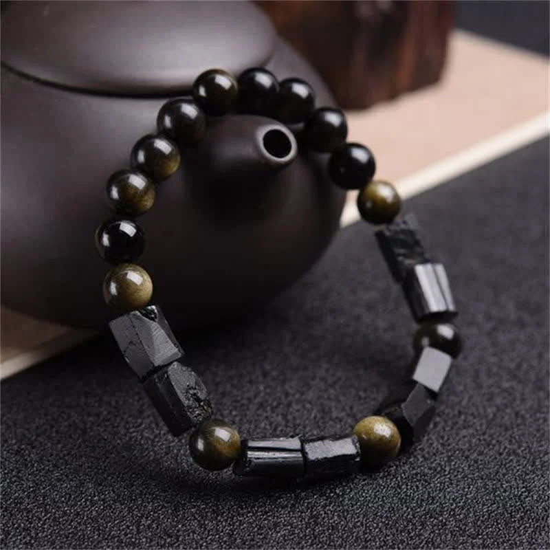 Personalized Gemstone Bracelets for Men-Buddha Stones Gold Sheen Obsidian Black Tourmaline Wealth Bracelet Personalized Gemstone Bracelets for Men-Buddha Stones Gold Sheen Obsidian Black Tourmaline Wealth Bracelet