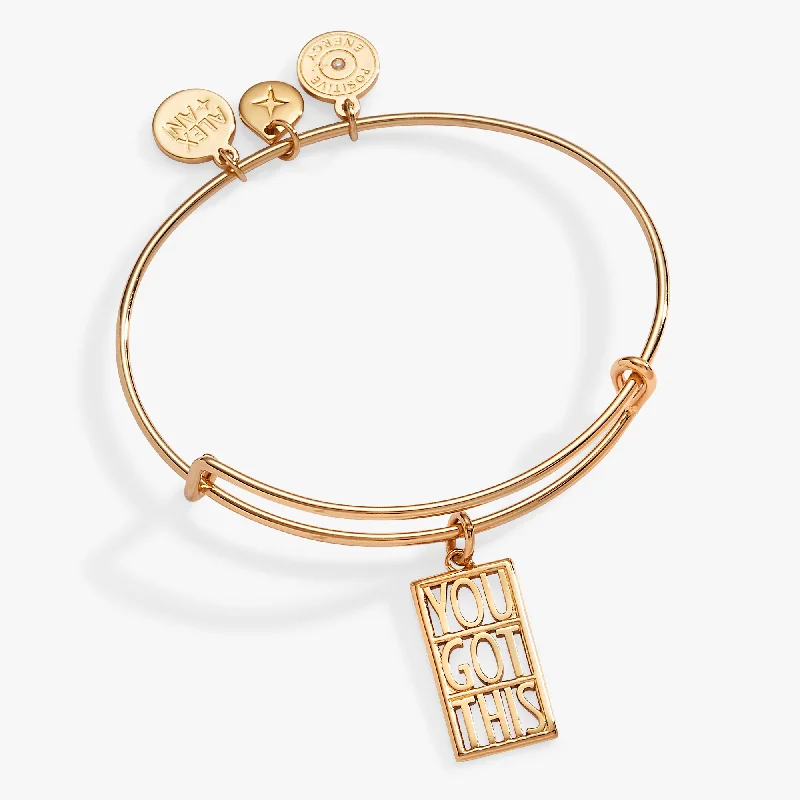 Bangles for Women with Sparkling Gems-You Got This Charm Bangle