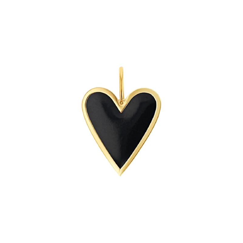 Shop Classic Women's Necklaces & Pendants with a Modern Twist-Enamel Elongated Heart Charm Shop Classic Women's Necklaces & Pendants with a Modern Twist-Enamel Elongated Heart Charm