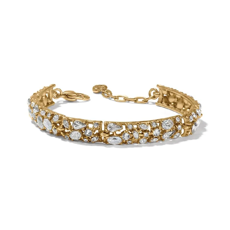 Women's Vintage Bangles with Engravings-One Love Golden Link Bracelet