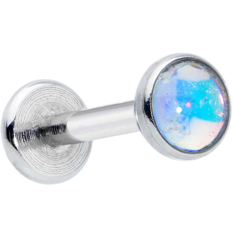 Stylish Lip Rings with Creative Touch16 Gauge 5/16 Blue Faux Opal Internally Threaded Labret Monroe Tragus