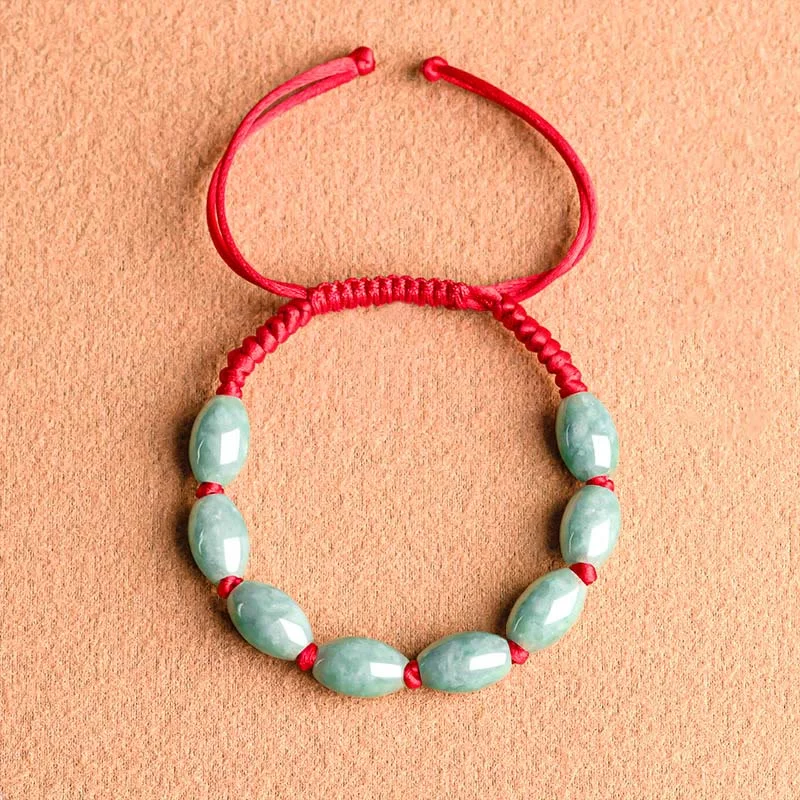 Casual Beaded Bracelets for Men-Buddha Stones Jade Luck Red String Bracelet