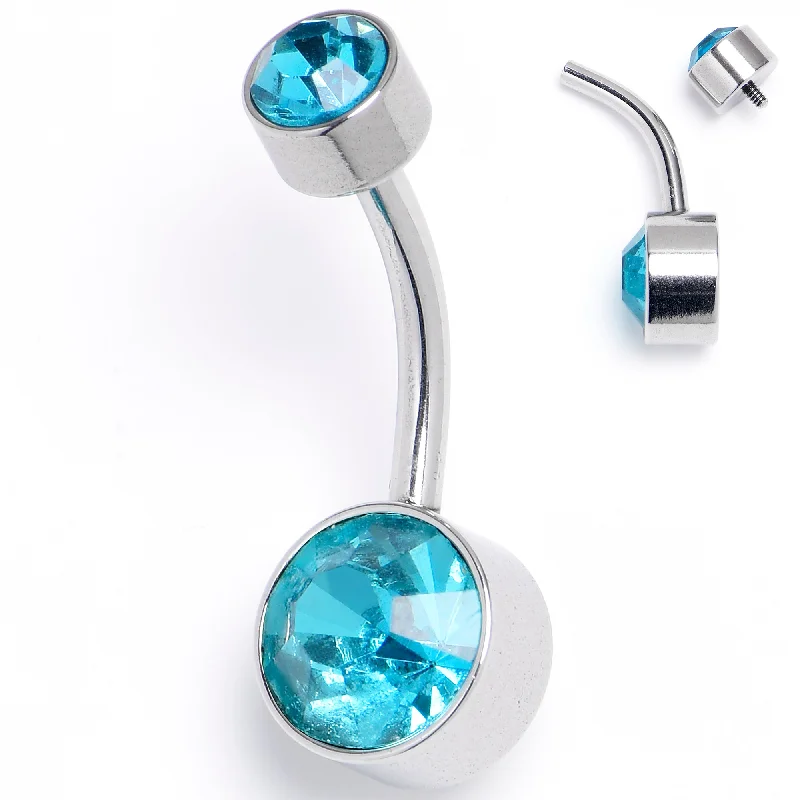 Comfortable Belly Rings with Stylish Features -Blue Gem Internally Threaded Simple Belly Ring Comfortable Belly Rings with Stylish Features -Blue Gem Internally Threaded Simple Belly Ring