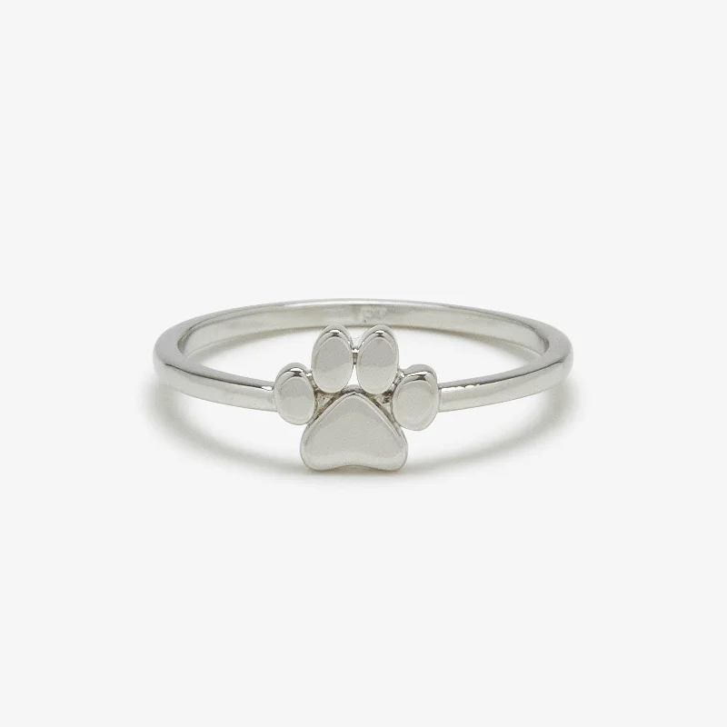 Chic Women's Rings for Fashion-Forward Looks-Paw Print Ring