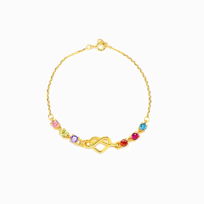 Adjustable Beaded Bangles for Women-1-8 Heart With Birthstone Bracelet