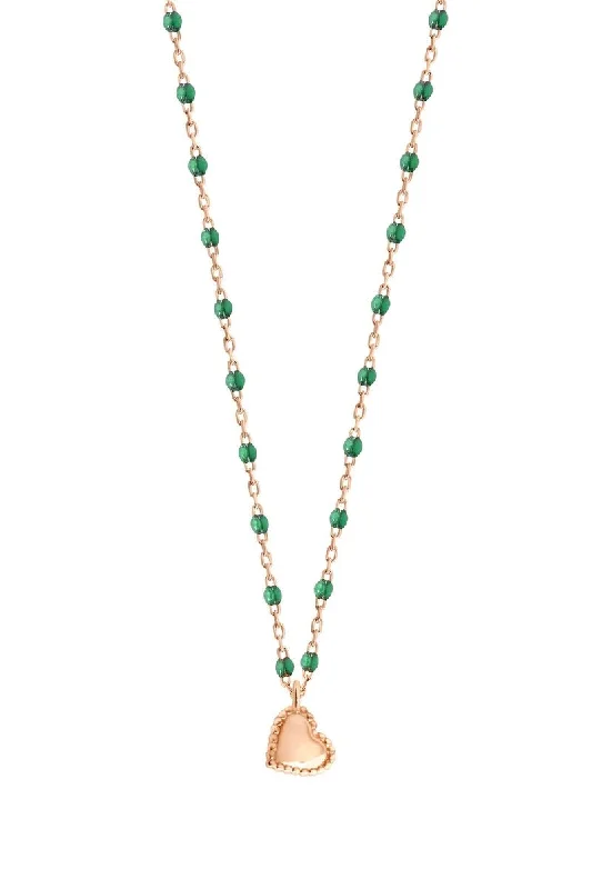 Shop Classic Women's Necklaces & Pendants with a Modern Twist-15.7" Lucky Heart Mini Gigi Necklace - EMERALD + Yellow Gold Shop Classic Women's Necklaces & Pendants with a Modern Twist-15.7" Lucky Heart Mini Gigi Necklace - EMERALD + Yellow Gold