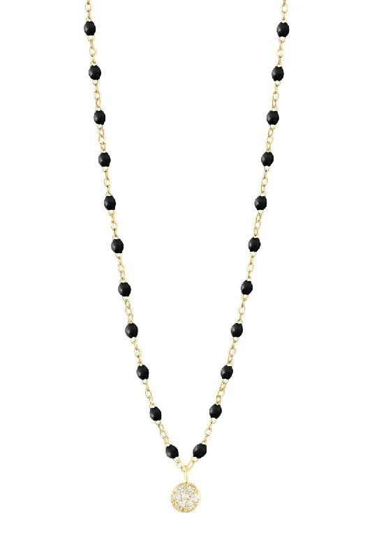 Shop Classic Women's  Necklaces & Pendants with a Modern Twist-16.5" Classic Puce Necklace - Black + Yellow Gold