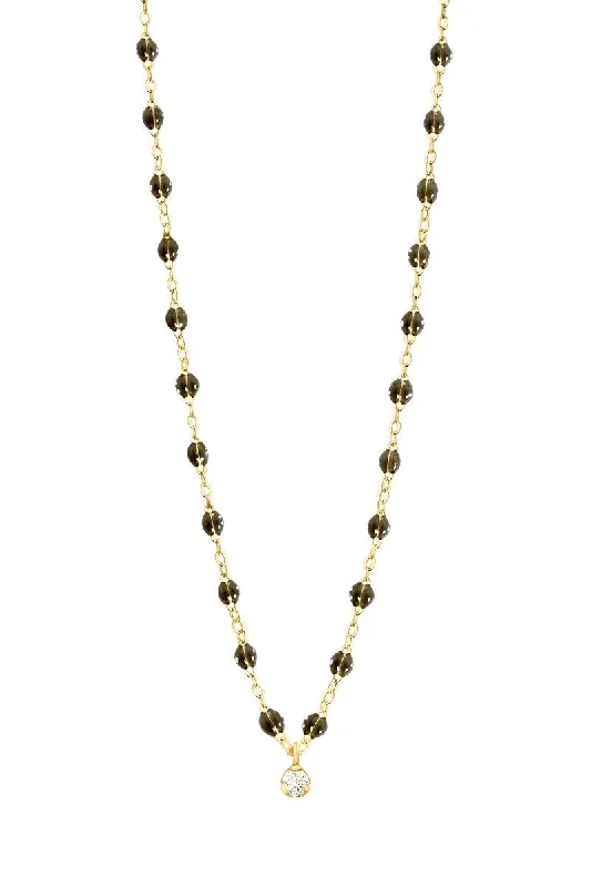 Shop Classic Women's Necklaces & Pendants with a Modern Twist-16.5" Gigi Supreme Classic 1 Diamond Necklace - Black + Yellow Gold Shop Classic Women's Necklaces & Pendants with a Modern Twist-16.5" Gigi Supreme Classic 1 Diamond Necklace - Black + Yellow Gold