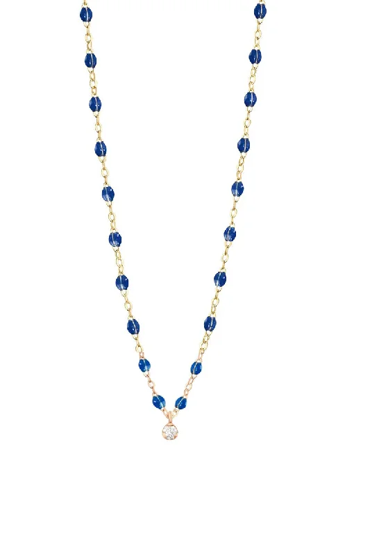 Shop Classic Women's Necklaces & Pendants with a Modern Twist-16.5" Gigi Supreme Classic 1 Diamond Necklace - Lapis + Yellow Gold Shop Classic Women's Necklaces & Pendants with a Modern Twist-16.5" Gigi Supreme Classic 1 Diamond Necklace - Lapis + Yellow Gold