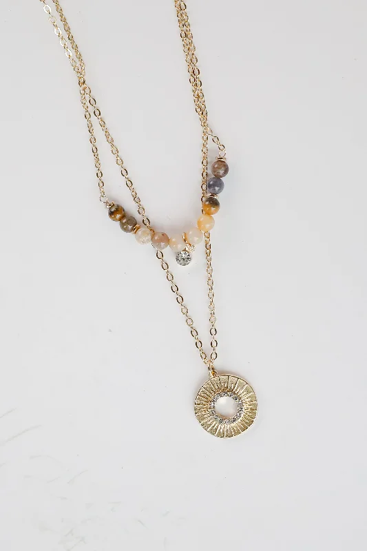 Shop Classic Women's Necklaces & Pendants with a Modern Twist-Abby Natural Beaded Layered Necklace Shop Classic Women's Necklaces & Pendants with a Modern Twist-Abby Natural Beaded Layered Necklace