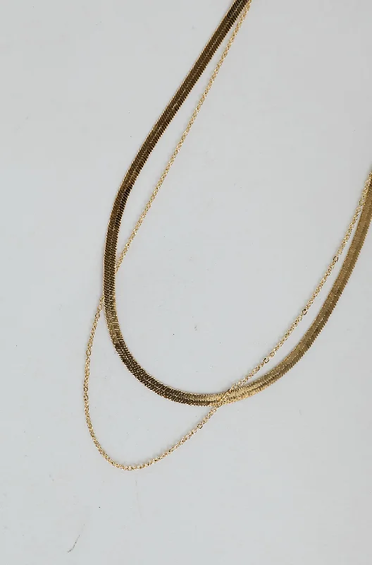 Shop Classic Women's Necklaces & Pendants with a Modern Twist-Abigail Gold Layered Chain Necklace Shop Classic Women's Necklaces & Pendants with a Modern Twist-Abigail Gold Layered Chain Necklace