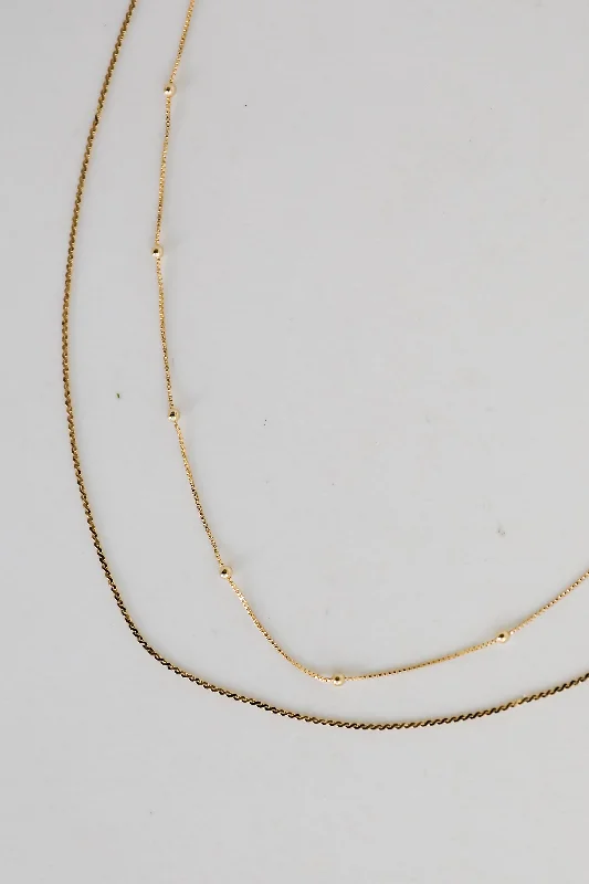 Shop Classic Women's Necklaces & Pendants with a Modern Twist-Alina Gold Layered Chain Necklace Shop Classic Women's Necklaces & Pendants with a Modern Twist-Alina Gold Layered Chain Necklace