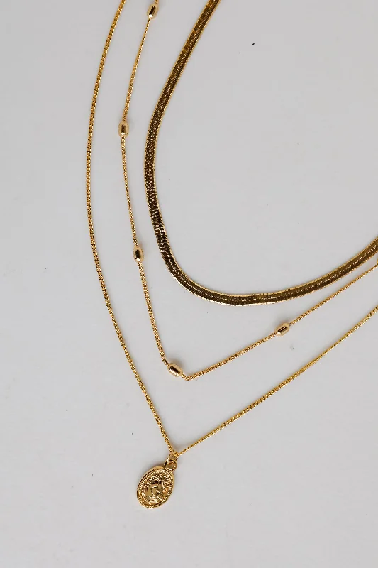 Shop Classic Women's Necklaces & Pendants with a Modern Twist-Alison Gold Layered Chain Necklace Shop Classic Women's Necklaces & Pendants with a Modern Twist-Alison Gold Layered Chain Necklace