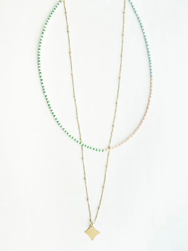 Shop Classic Women's Necklaces & Pendants with a Modern Twist-Americana Layered Necklace - Multi Shop Classic Women's Necklaces & Pendants with a Modern Twist-Americana Layered Necklace - Multi