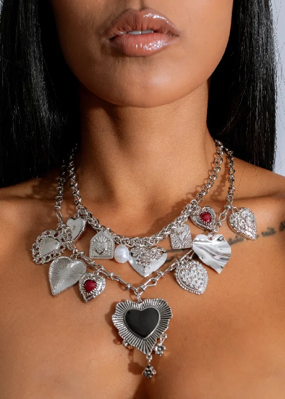 Shop Classic Women's Necklaces & Pendants with a Modern Twist-Amore Charm Necklace Silver Shop Classic Women's Necklaces & Pendants with a Modern Twist-Amore Charm Necklace Silver