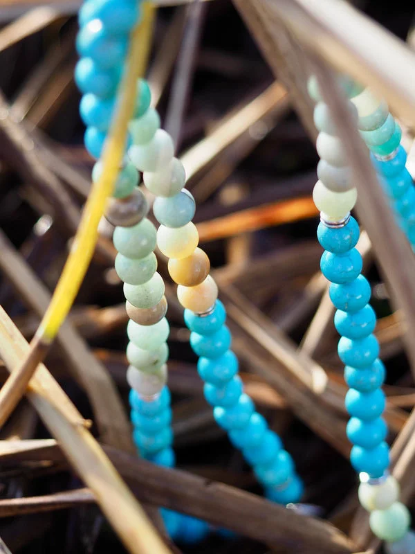 Shop Classic Women's Necklaces & Pendants with a Modern Twist-Aquamarijn Amazoniet Mala Shop Classic Women's Necklaces & Pendants with a Modern Twist-Aquamarijn Amazoniet Mala