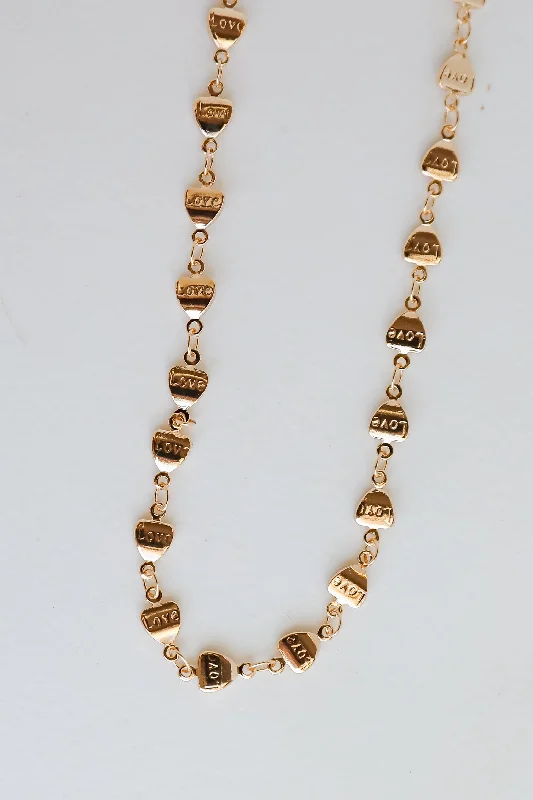 Shop Classic Women's Necklaces & Pendants with a Modern Twist-Aria Gold Heart Chain Necklace Shop Classic Women's Necklaces & Pendants with a Modern Twist-Aria Gold Heart Chain Necklace