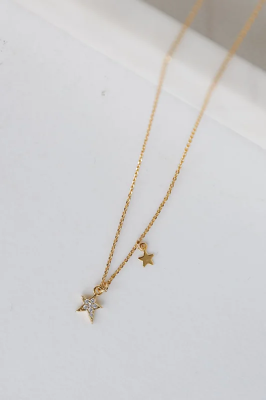 Shop Classic Women's Necklaces & Pendants with a Modern Twist-Aria Gold Rhinestone Star Charm Necklace Shop Classic Women's Necklaces & Pendants with a Modern Twist-Aria Gold Rhinestone Star Charm Necklace