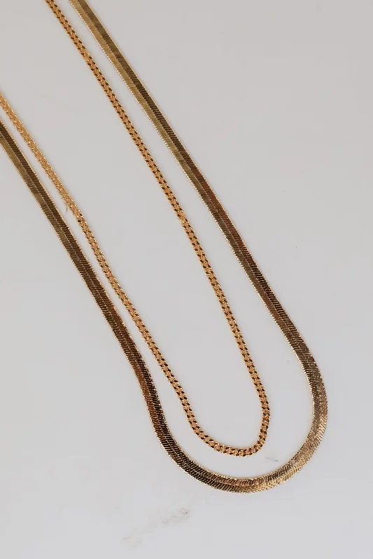 Shop Classic Women's Necklaces & Pendants with a Modern Twist-Ariana Gold Layered Snake Chain Necklace Shop Classic Women's Necklaces & Pendants with a Modern Twist-Ariana Gold Layered Snake Chain Necklace