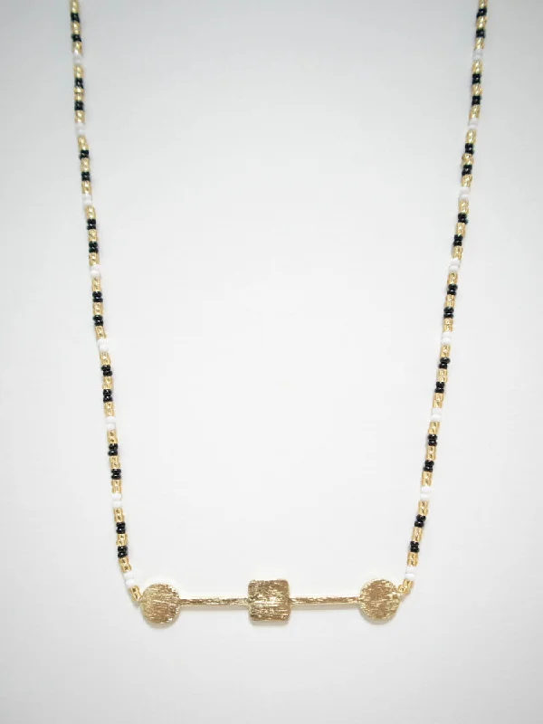 Shop Classic Women's  Necklaces & Pendants with a Modern Twist-Axis Beaded Necklace - Gold