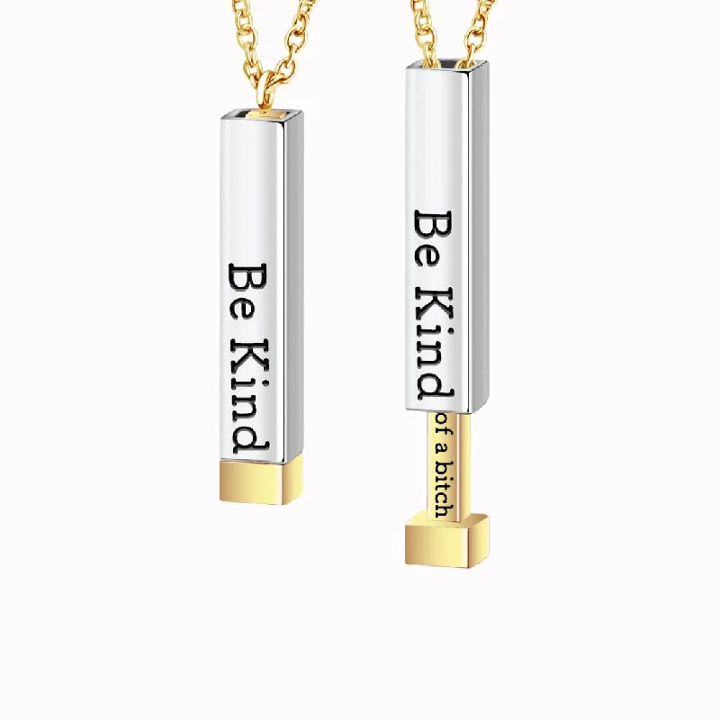 Shop Classic Women's Necklaces & Pendants with a Modern Twist-Be Kind...of a bi♡ch - Hidden Message Necklace Shop Classic Women's Necklaces & Pendants with a Modern Twist-Be Kind...of a bi♡ch - Hidden Message Necklace
