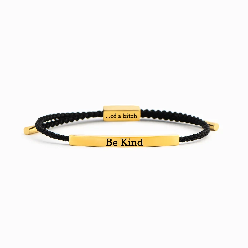 Gold Bangles with Charm Detail for Women-Be Kind...of a bi♡ch - Motivational Tube Bracelet Gold Bangles with Charm Detail for Women-Be Kind...of a bi♡ch - Motivational Tube Bracelet