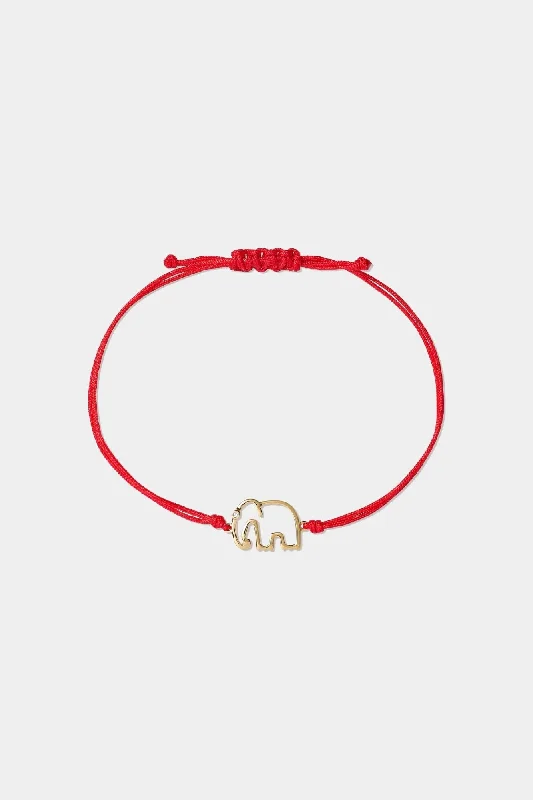 Large Bangles for Women-Bracelet Elephant - Fil Rouge Or Jaune