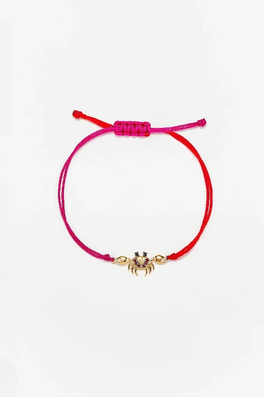 Fashion Bangles for Women-Bracelet Fil Crabe - Rouge & Fuchsia Or Jaune