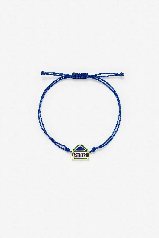 Diamond Bangles for Women-Bracelet Fil Paris Rive Droite - Bleu Or Jaune
