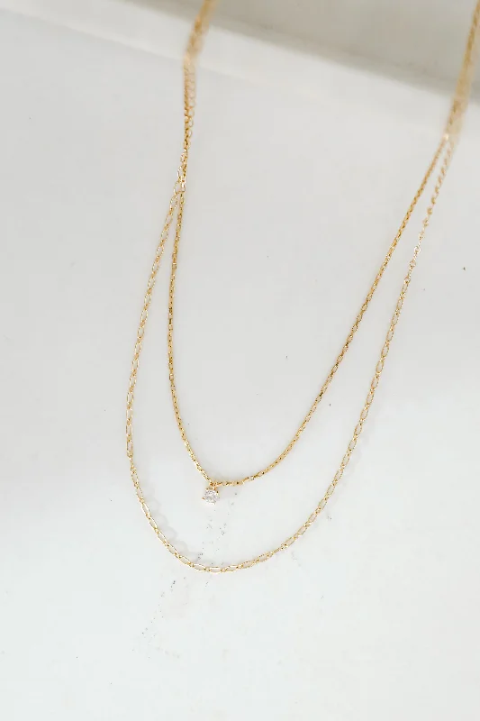 Shop Classic Women's Necklaces & Pendants with a Modern Twist-Brielle Gold Layered Rhinestone Charm Necklace Shop Classic Women's Necklaces & Pendants with a Modern Twist-Brielle Gold Layered Rhinestone Charm Necklace