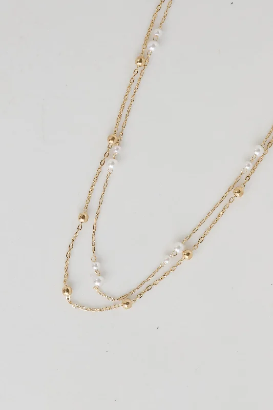 Shop Classic Women's Necklaces & Pendants with a Modern Twist-Brooke Gold Pearl Layered Chain Necklace Shop Classic Women's Necklaces & Pendants with a Modern Twist-Brooke Gold Pearl Layered Chain Necklace