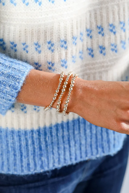 Women's Bangle Sets-Brooklyn Gold Beaded Bracelet Set
